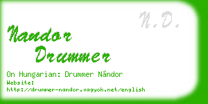 nandor drummer business card